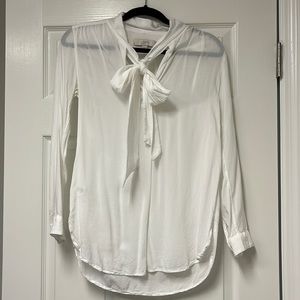 Loft White Long Sleeve Blouse Size XS